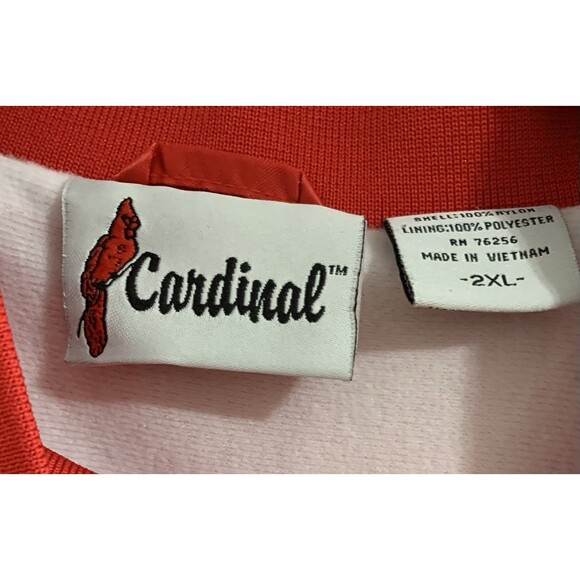 Vintage Cardinal Red  Satin Bomber Jacket Mens L Basketball Logo (Flaws/Read) - Picture 5 of 16